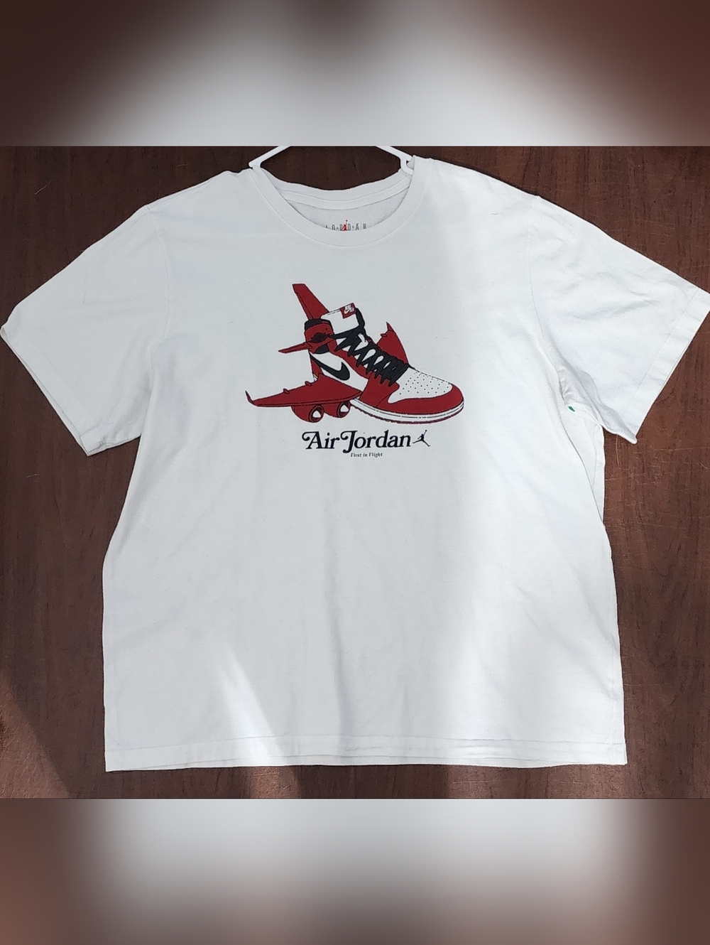 Jordan White Tee with Red Jumpman Logo